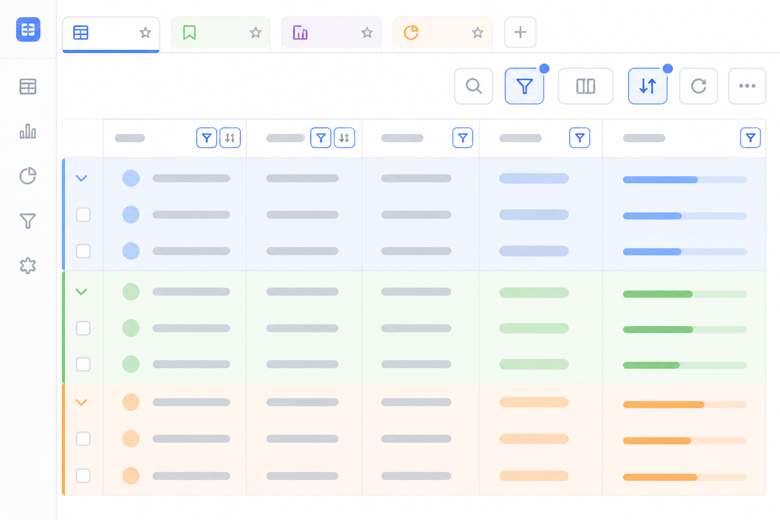 Filters, groups, and saved views