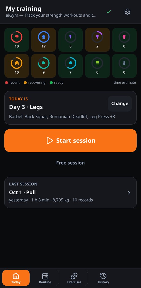 aiGym - App preview