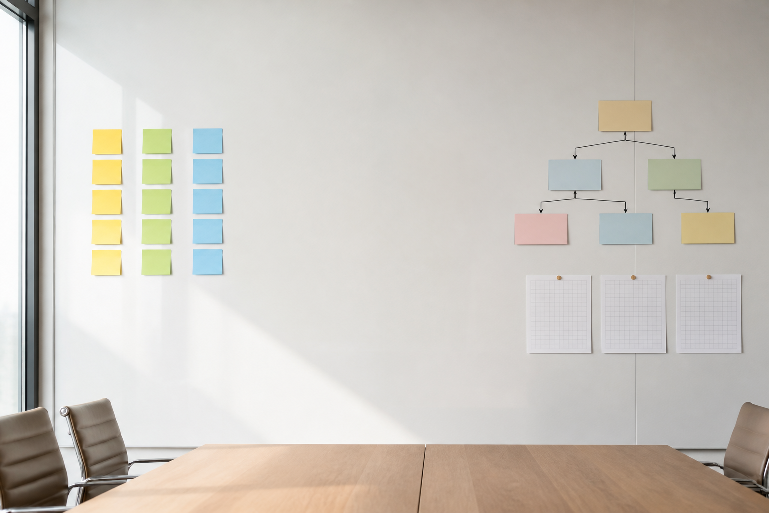 Board templates: kanban, retro, and org chart in FlowBoard