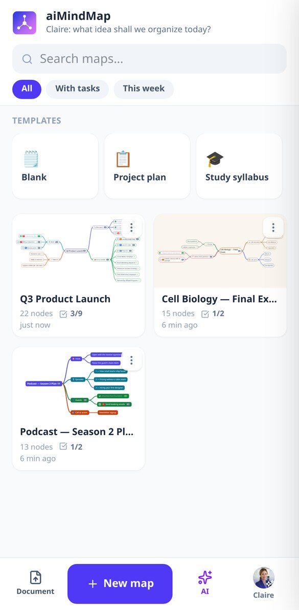 aiMindMap - App preview