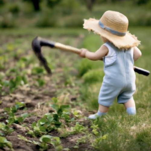 Bebé Trabajador en el Campo